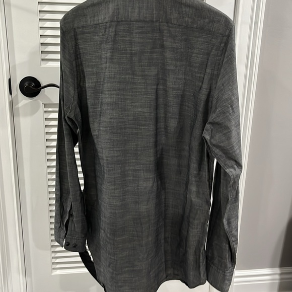 Gray Long Express Dress Shirt Casual Sz Medium - Picture 3 of 3